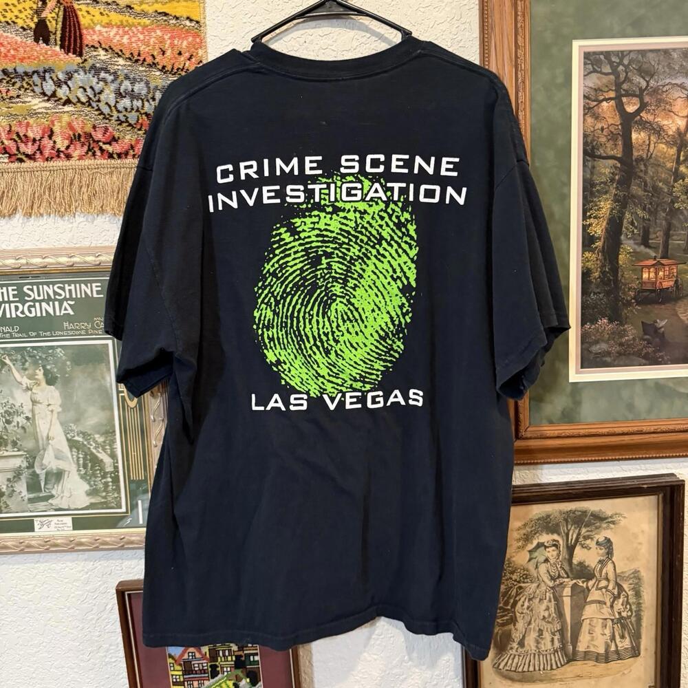 Vintage 90s/00s RARE Crime Scene Investigation Las Vegas Promo Shirt Size XL